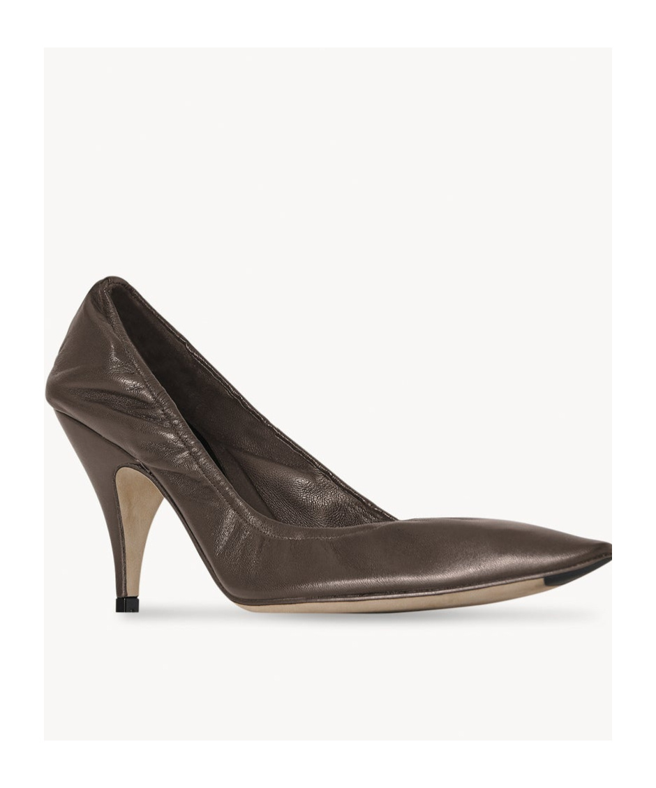 The Row Uxor Satin Pumps In Brown