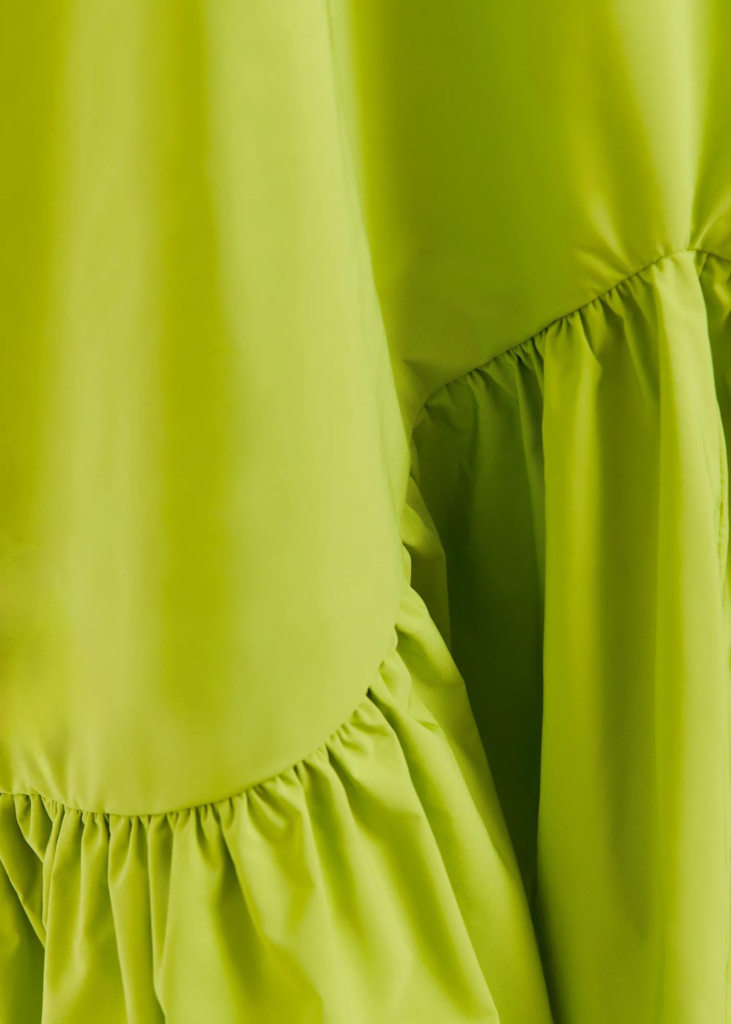 Essentiel Antwerp Hibernate Ruffle Mini Dress Citronella In Green