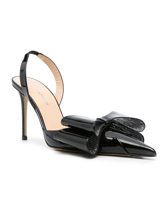 Mach&mach Le Cadeau Patent Slingback Pumps In Black
