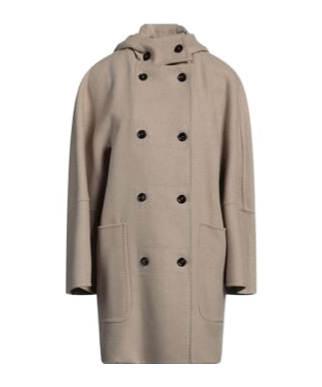 Max Mara Minimalist Double-breasted Long-sleeve Hooded Coat In Nude