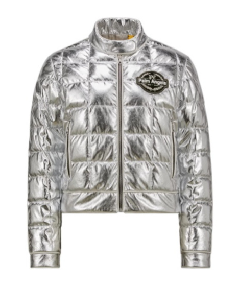 MONCLER MONCLER X PALM ANGELS LOGO PATCH DOWN JACKET