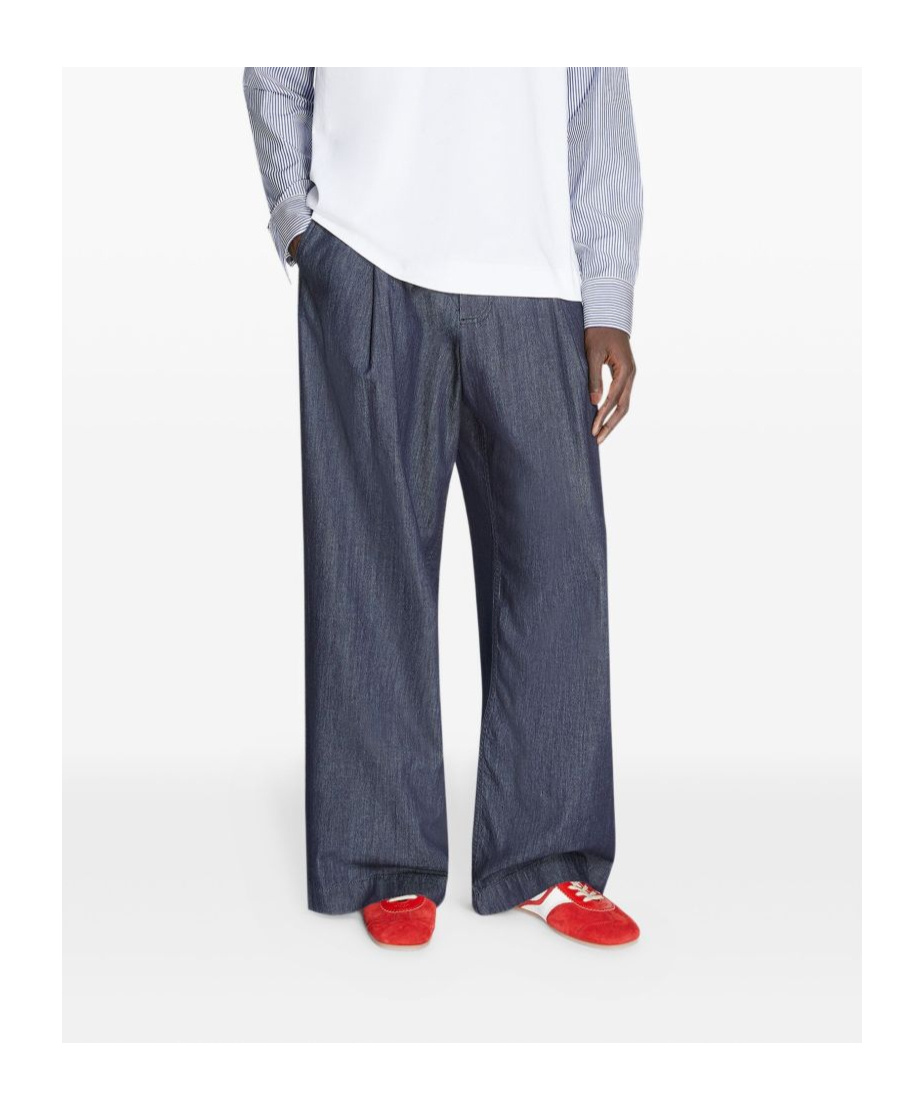 Dries Van Noten Low Top Sneakers With Rubber Sole And Stripe In Red