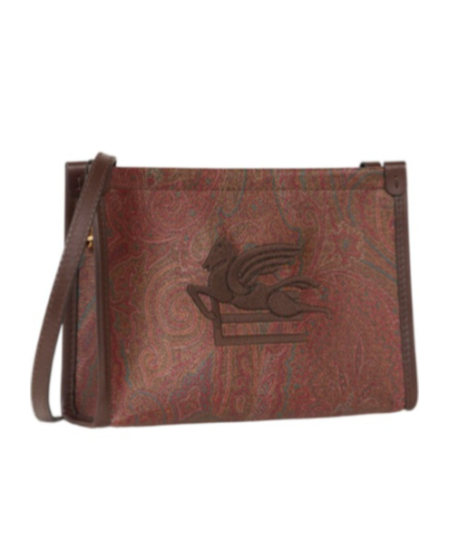 Etro Jacquard Zipped Shoulder Bag In Brown