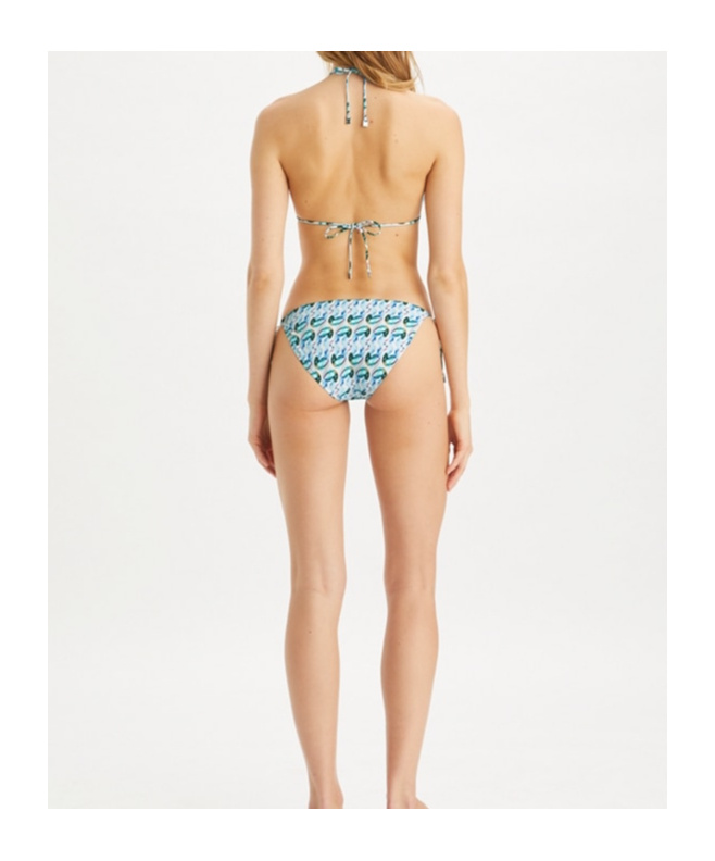 Tory Burch Printed String Bikini Bottom In Blue