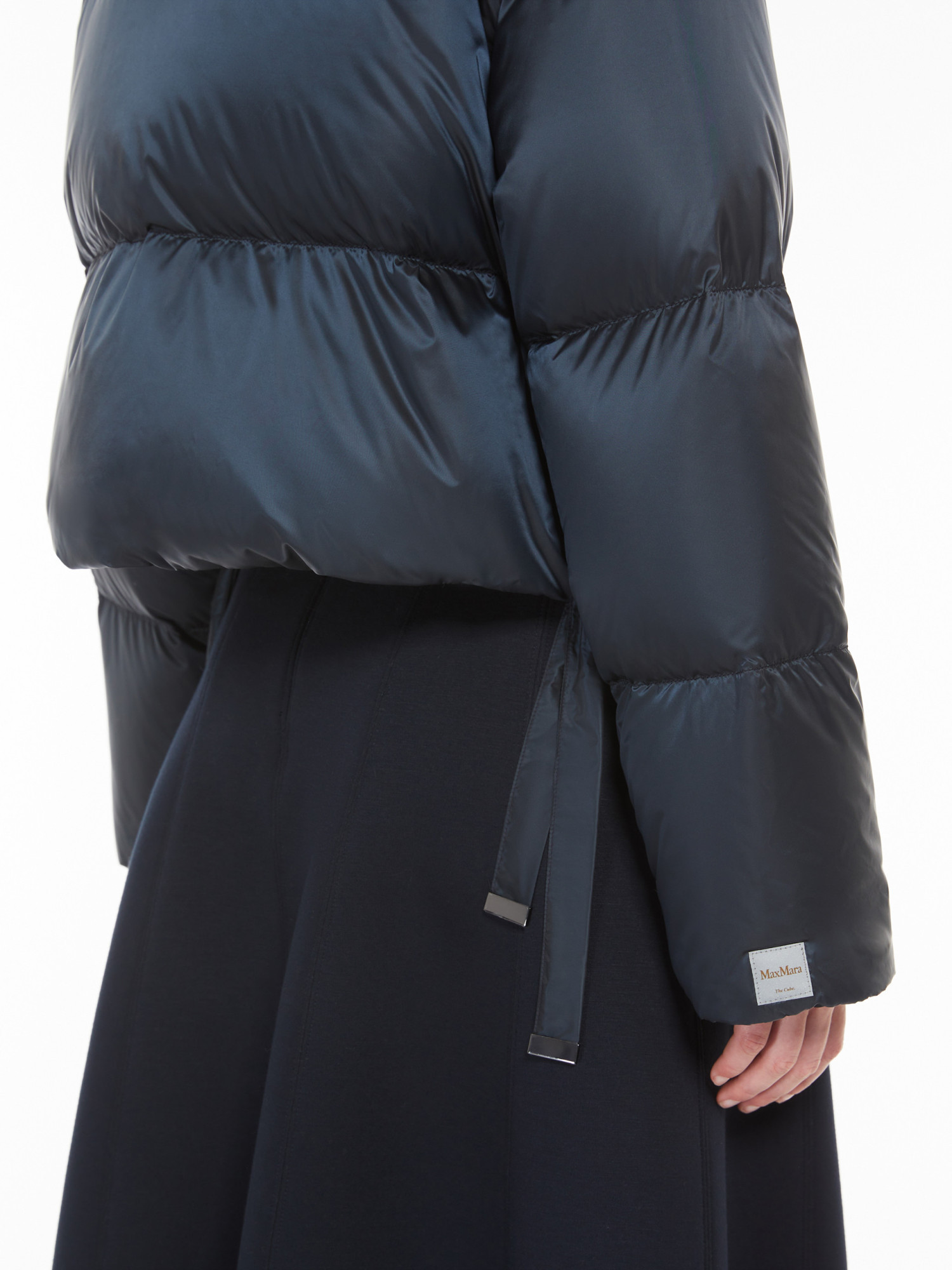 Max Mara Long-sleeved Down Jacket In Black
