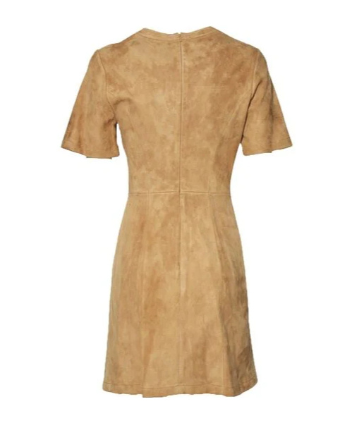 Rabanne Gathered Crewneck Mini Dress In Brown