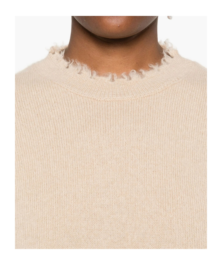 Antonelli Distressed Knit Sweater In Neutral