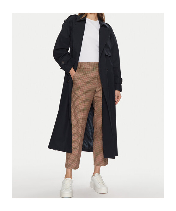 Tommy Hilfiger Double-breasted Trench Coat In Black