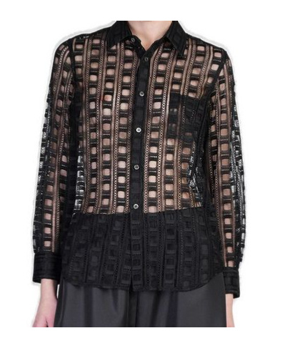 Comme Des Garçons Shirt In Black Rayon