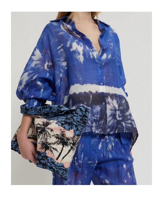 Ermanno Ermanno Printed Shirt In Blue