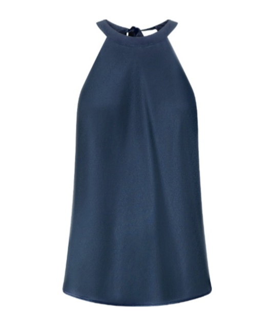 Pinko Flowing Top With Bow In Blue