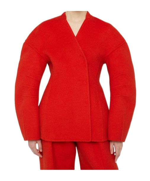 Jil Sander V-neck Silhouette Jacket In Red