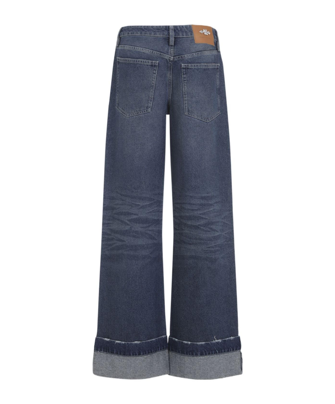 Simone Rocha Distressed Straight Leg Jeans In Black