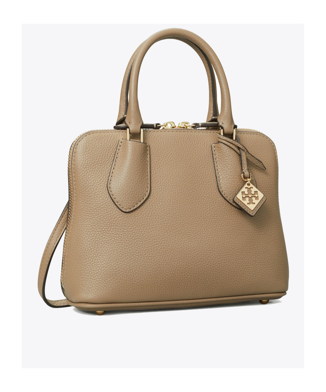 Tory Burch Mini Pebbled Leather Swing Bag In Brown