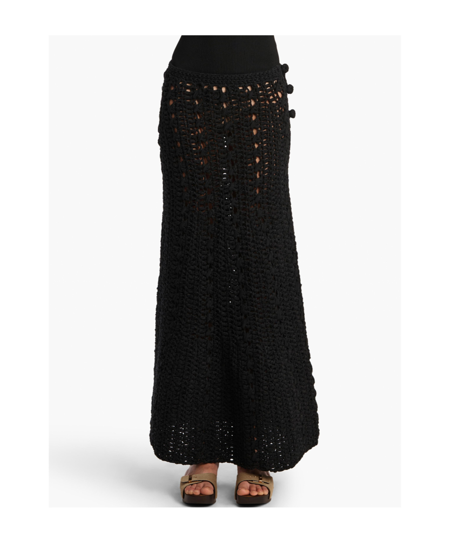 Khaite Crochet Skirt In Black