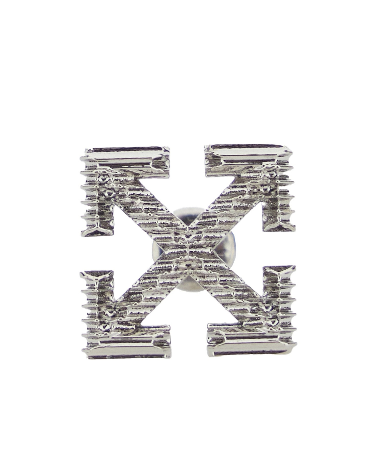 Off-white Men Arrow Textured Mono Earring In Silver