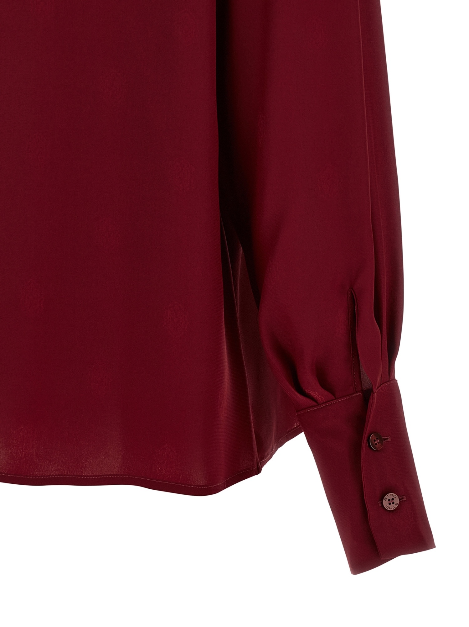 Etro Pussy-bow Silk-jacquard Blouse In Red