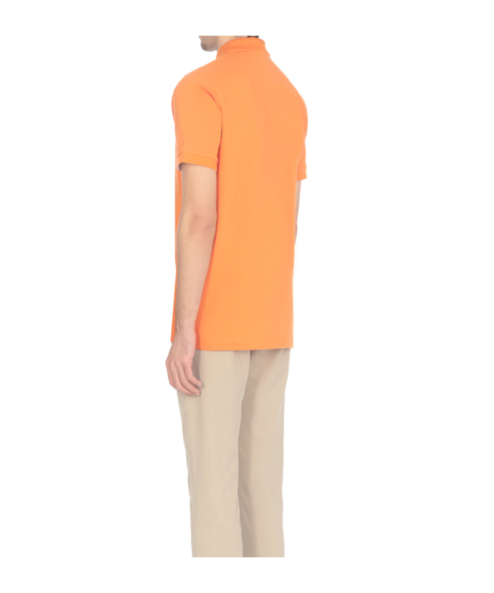 Fay Polo Db Collar Piquet Polo In Orange