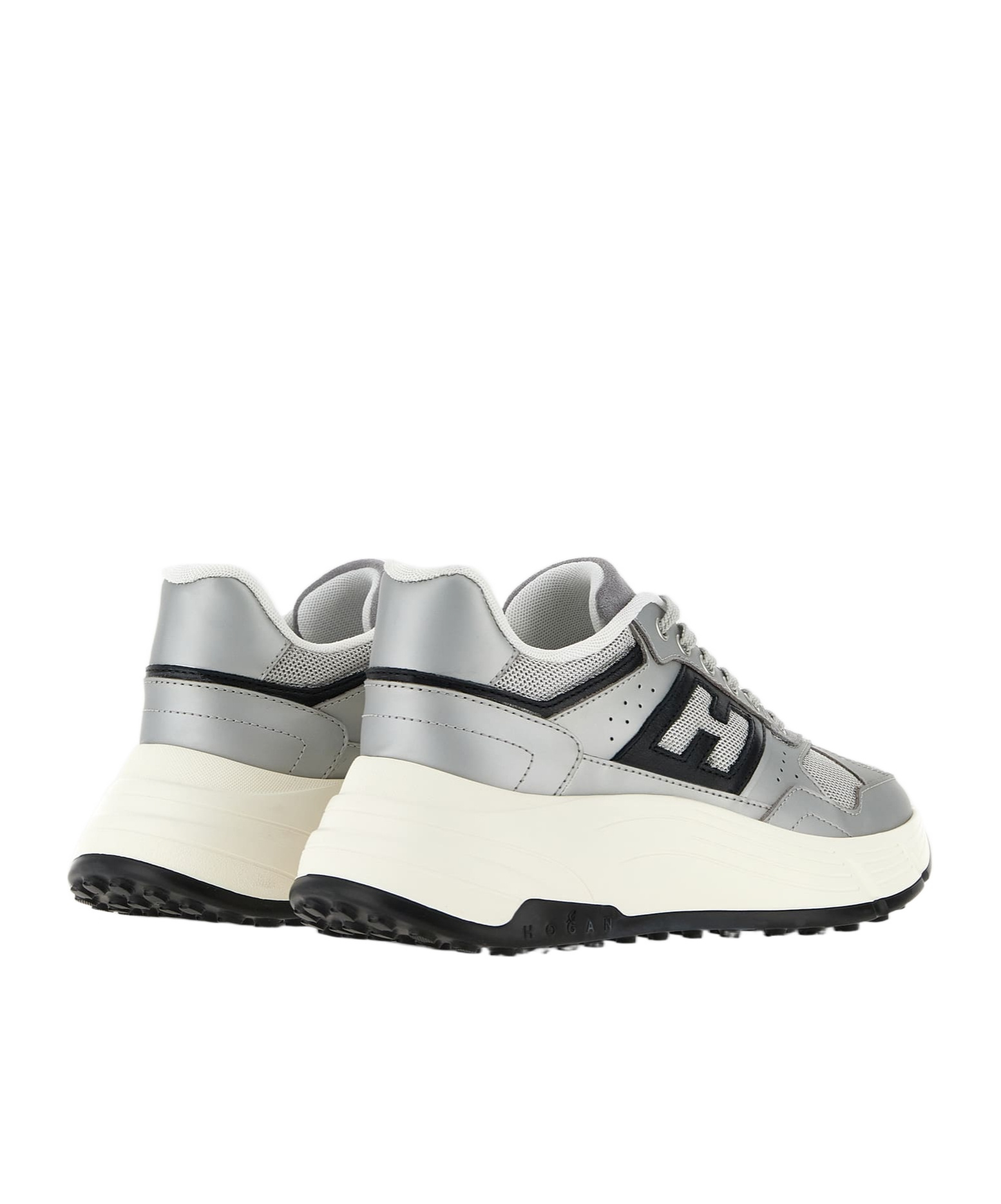 Hogan Side Logo Patch Platform Sneakers In White