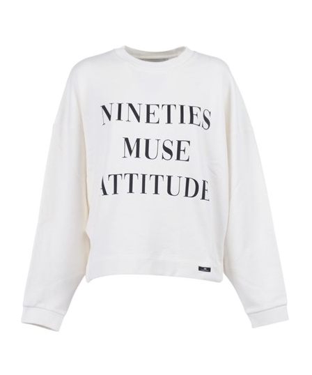 Elisabetta Franchi Oversized Sweatshirt With Bold Text Graphics In White