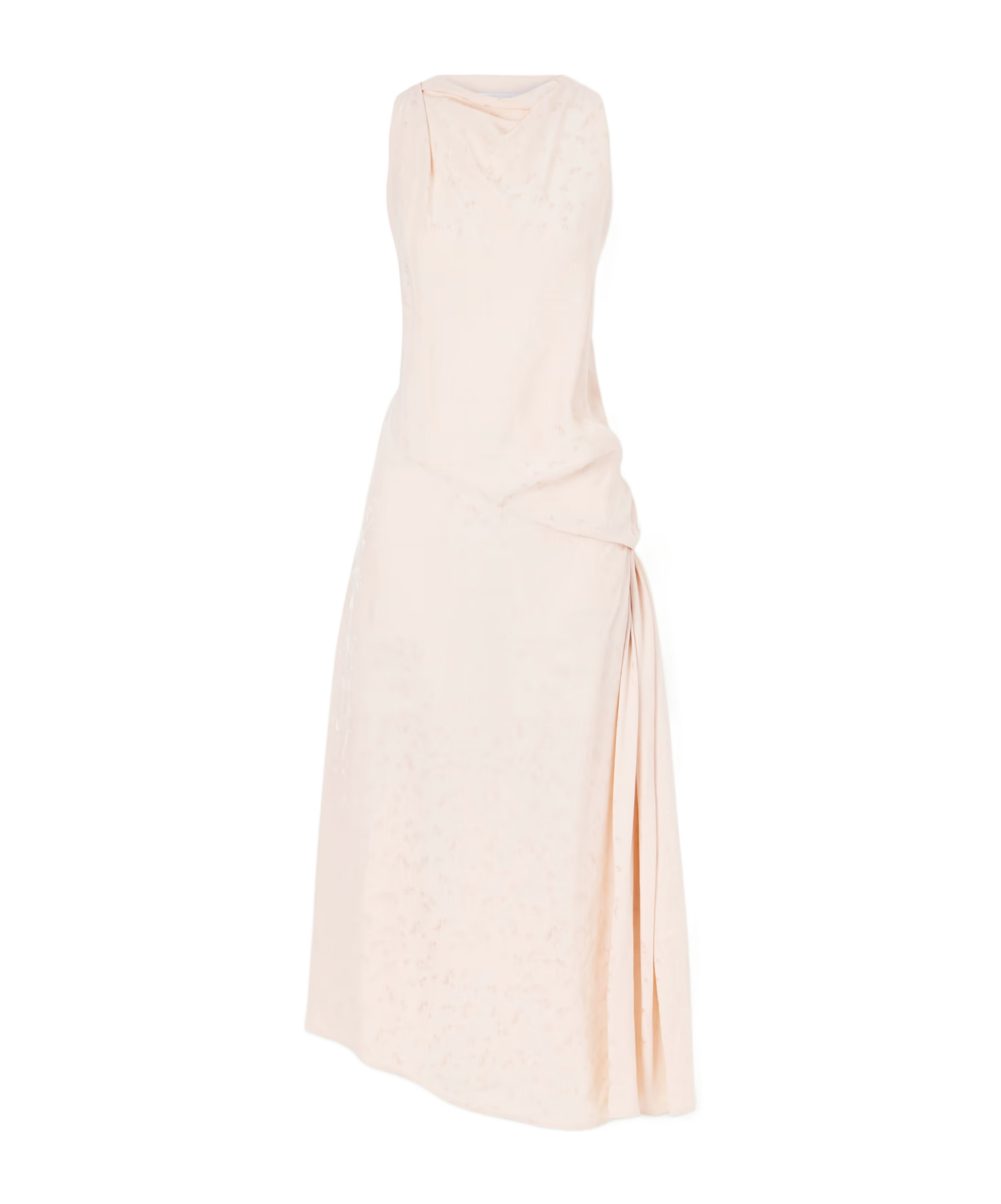 Victoria Beckham Twisted Floral-jacquard Silk Midi Dress In Pink