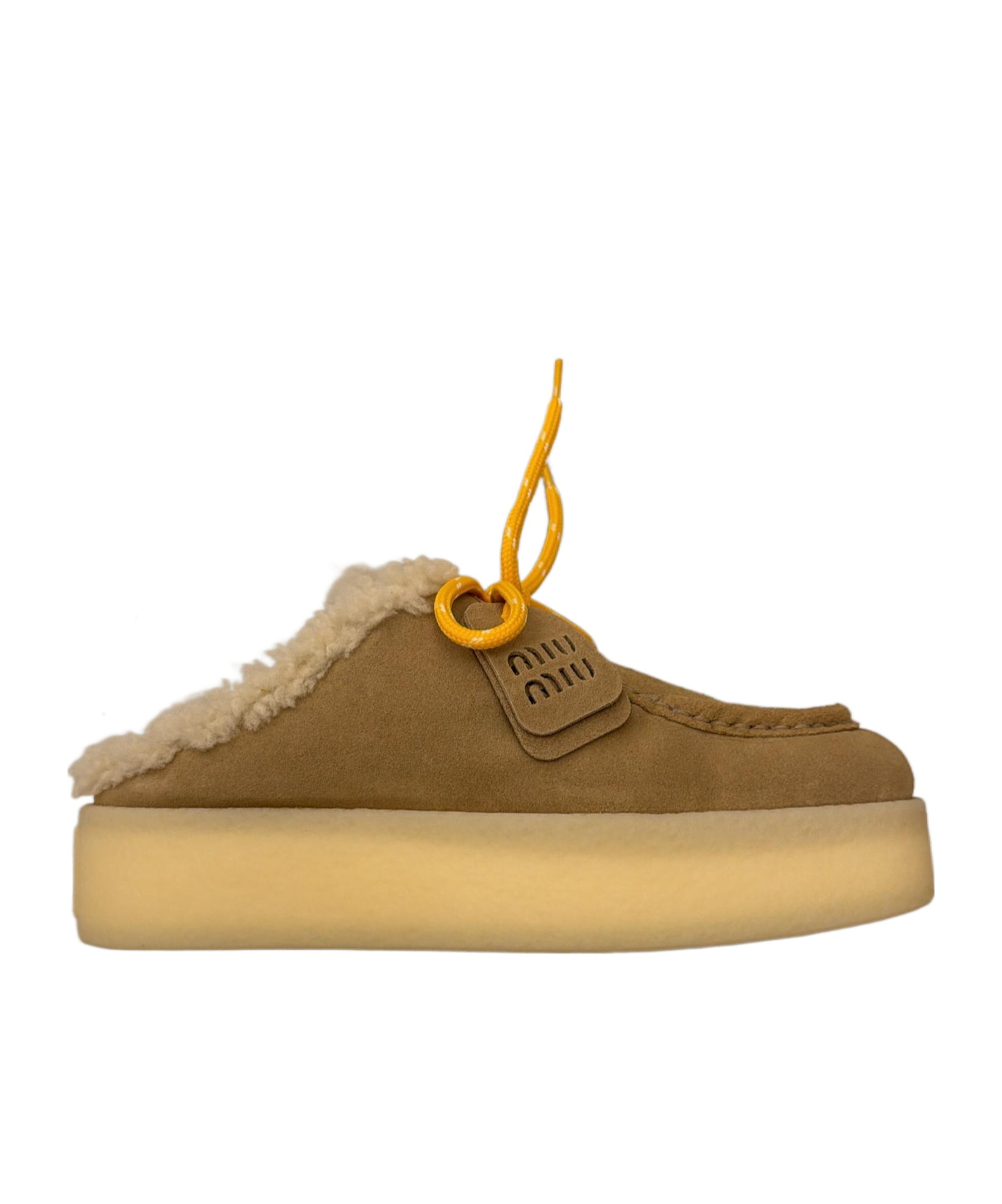 Miu Miu Logo Mules In Brown