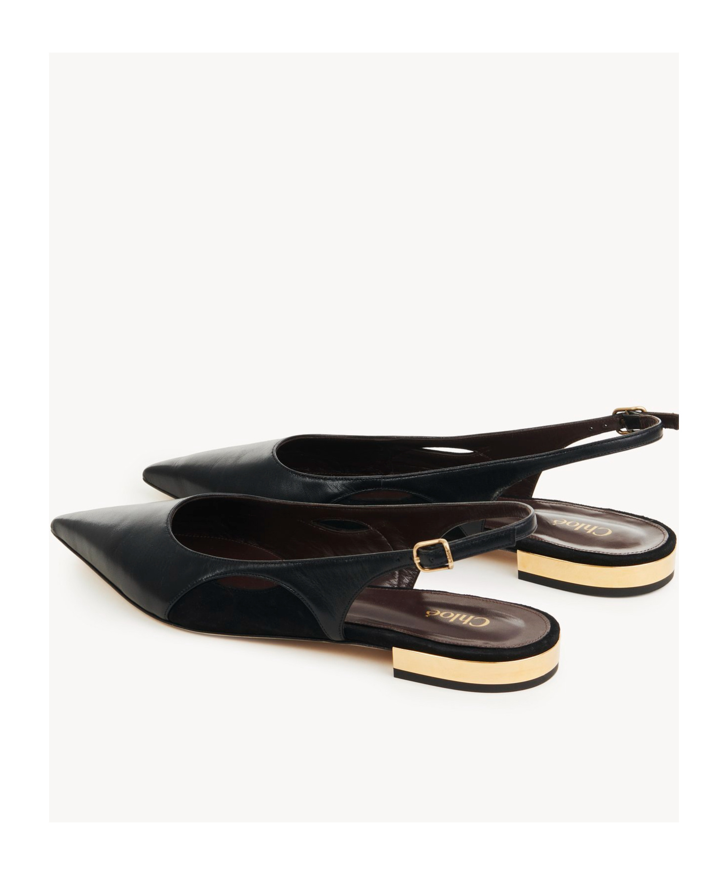 Shop Chloé Saada Leather Ballerina Shoes In Black