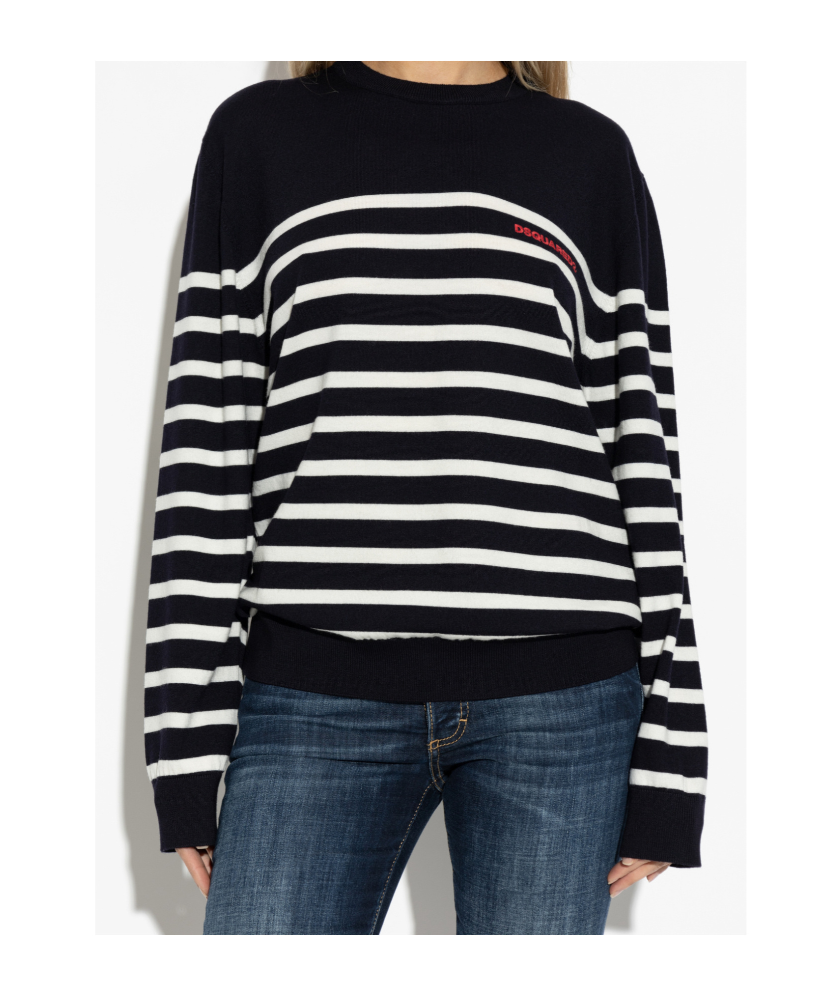 Dsquared2 Striped-pattern Wool Sweater In Multi