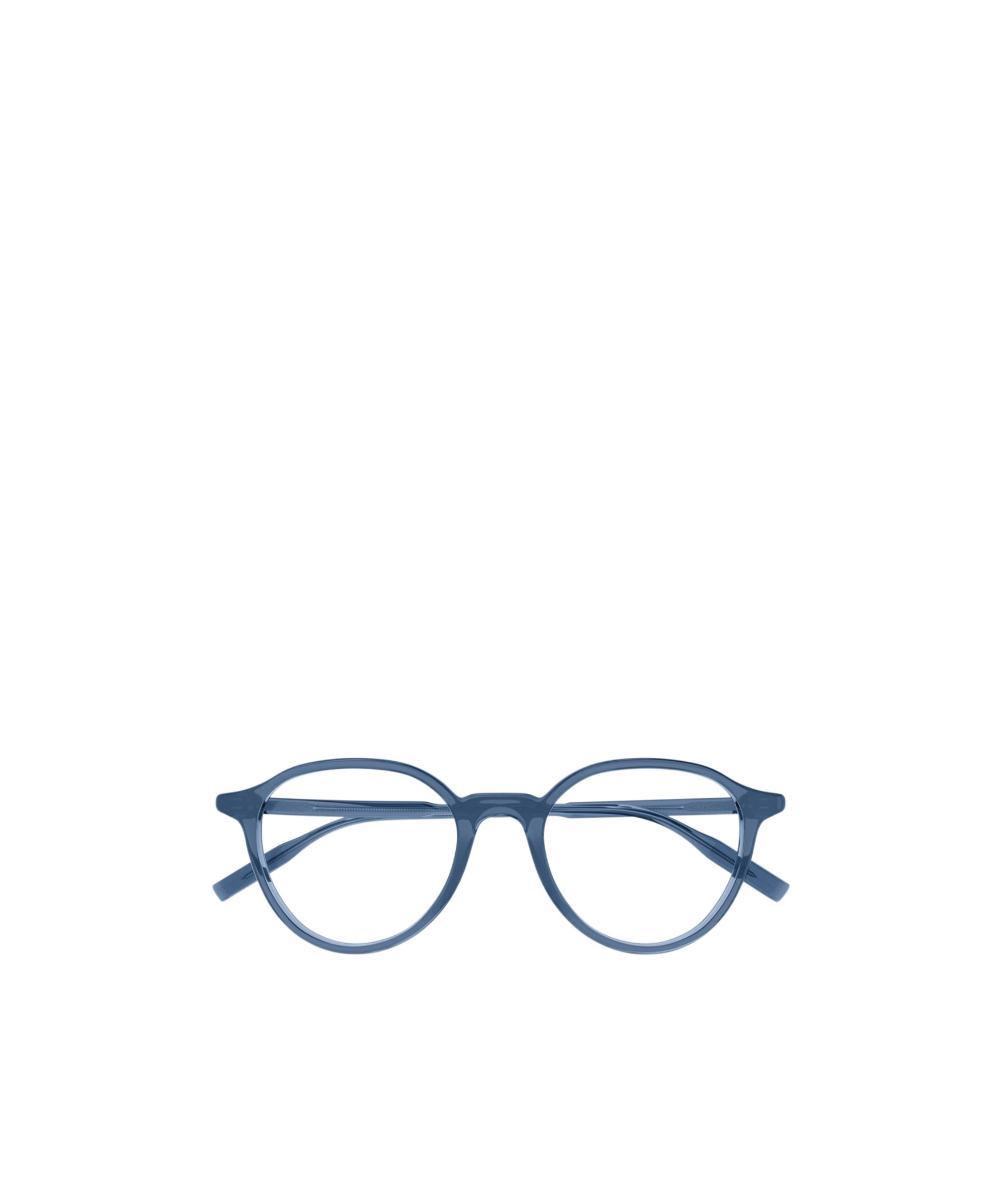Montblanc Logo-plaque Round-frame Glasses In Blue