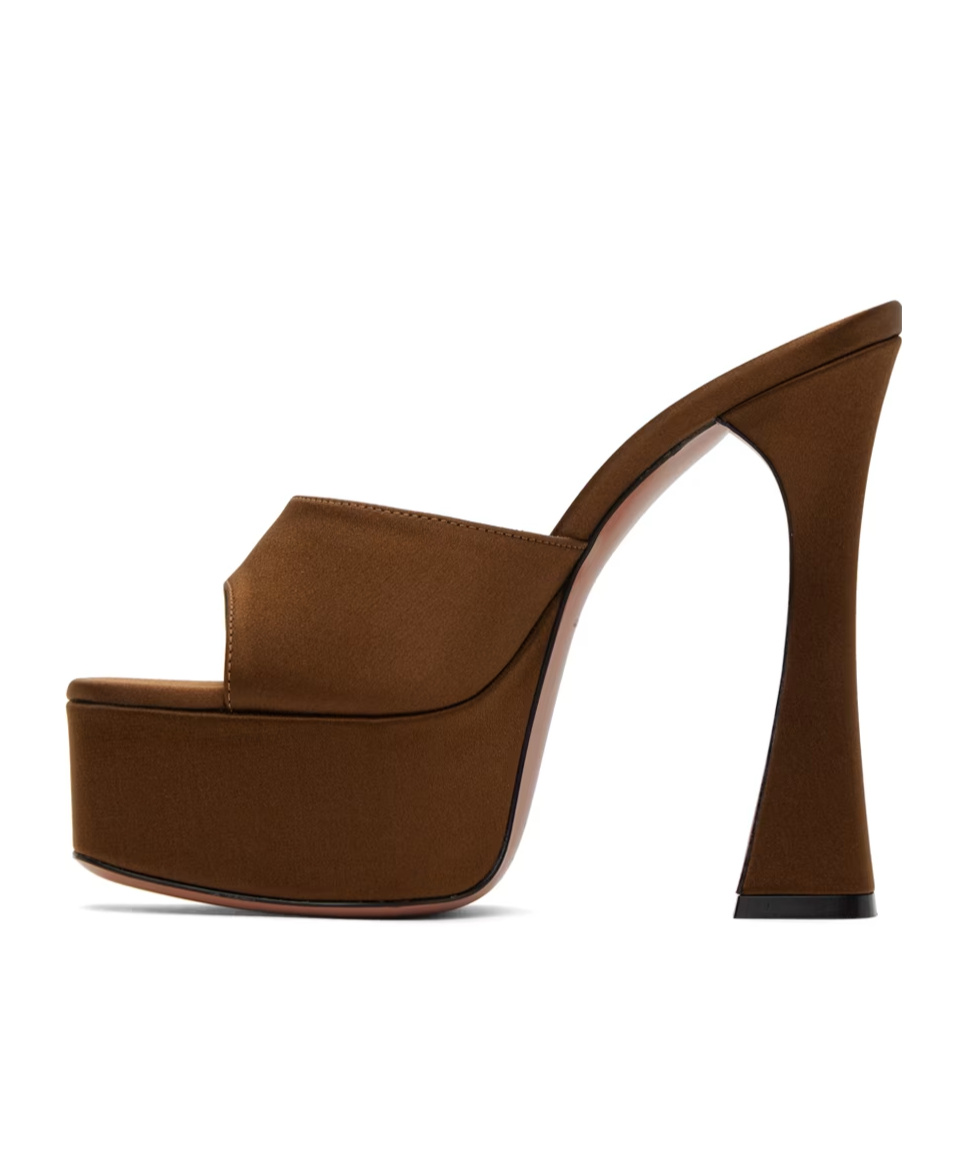Shop Amina Muaddi Dalida Open-toed High-heel Sandals In Brown