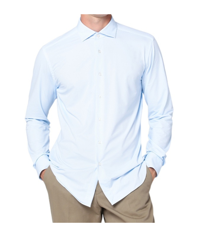 Xacus Light Blue Tailor Fit Shirt In Linen In Blue