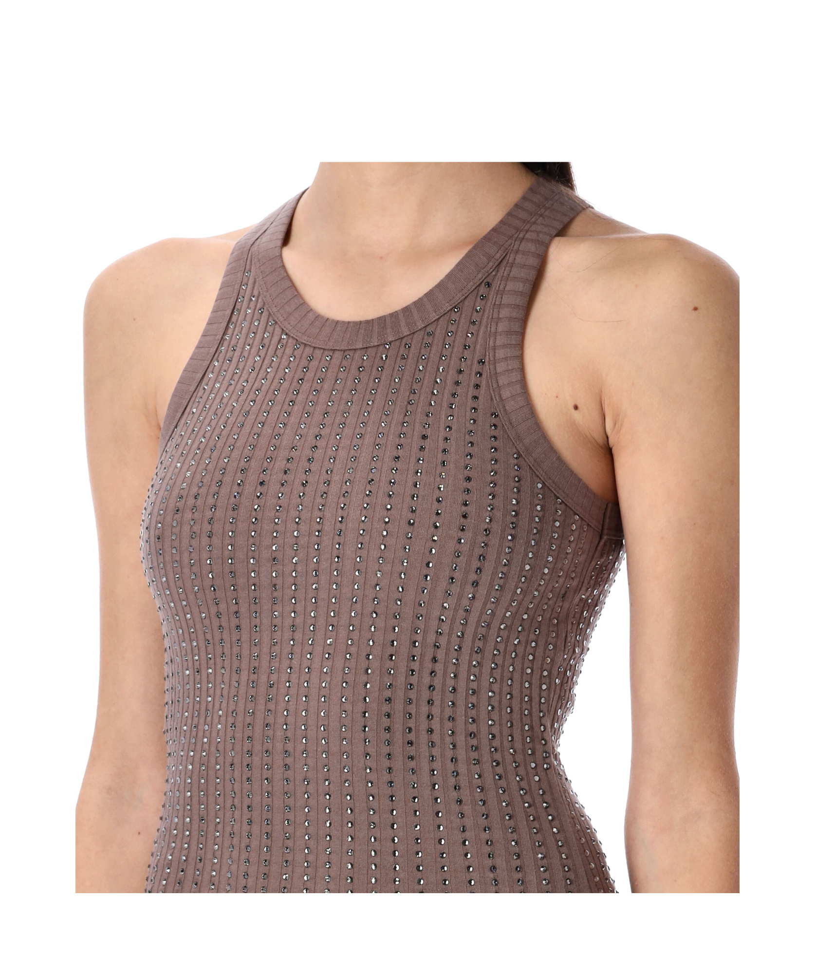 Attico Crystal-embellished Mini Dress In Multicolor