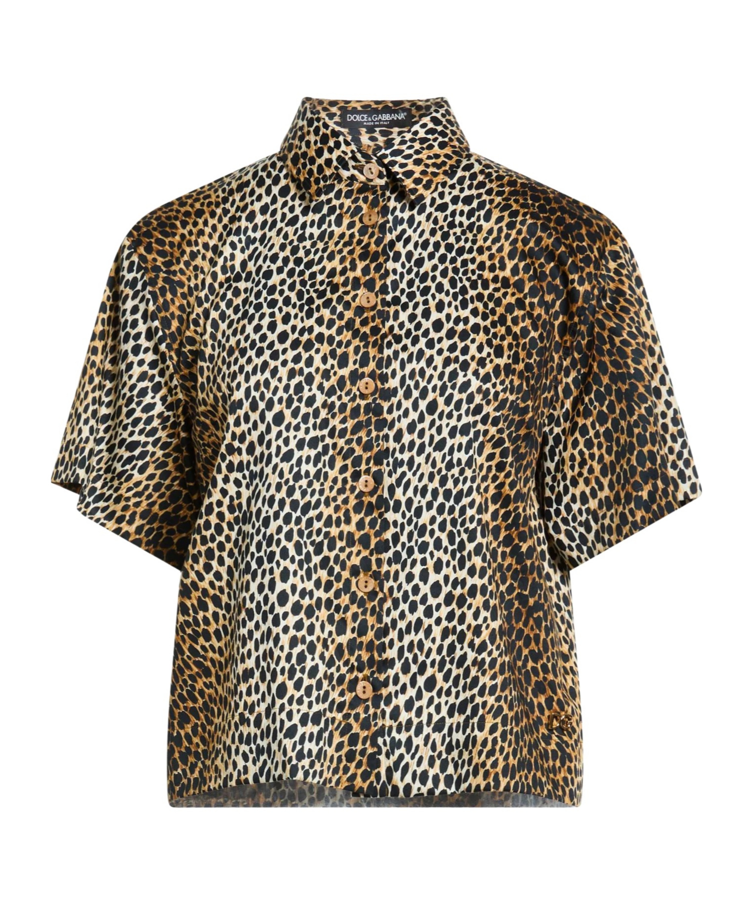 Dolce & Gabbana Animal Print Short-sleeved Shirt In Beige