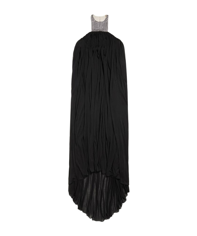 Balenciaga Women's Embroidered Maxi Dress In Black