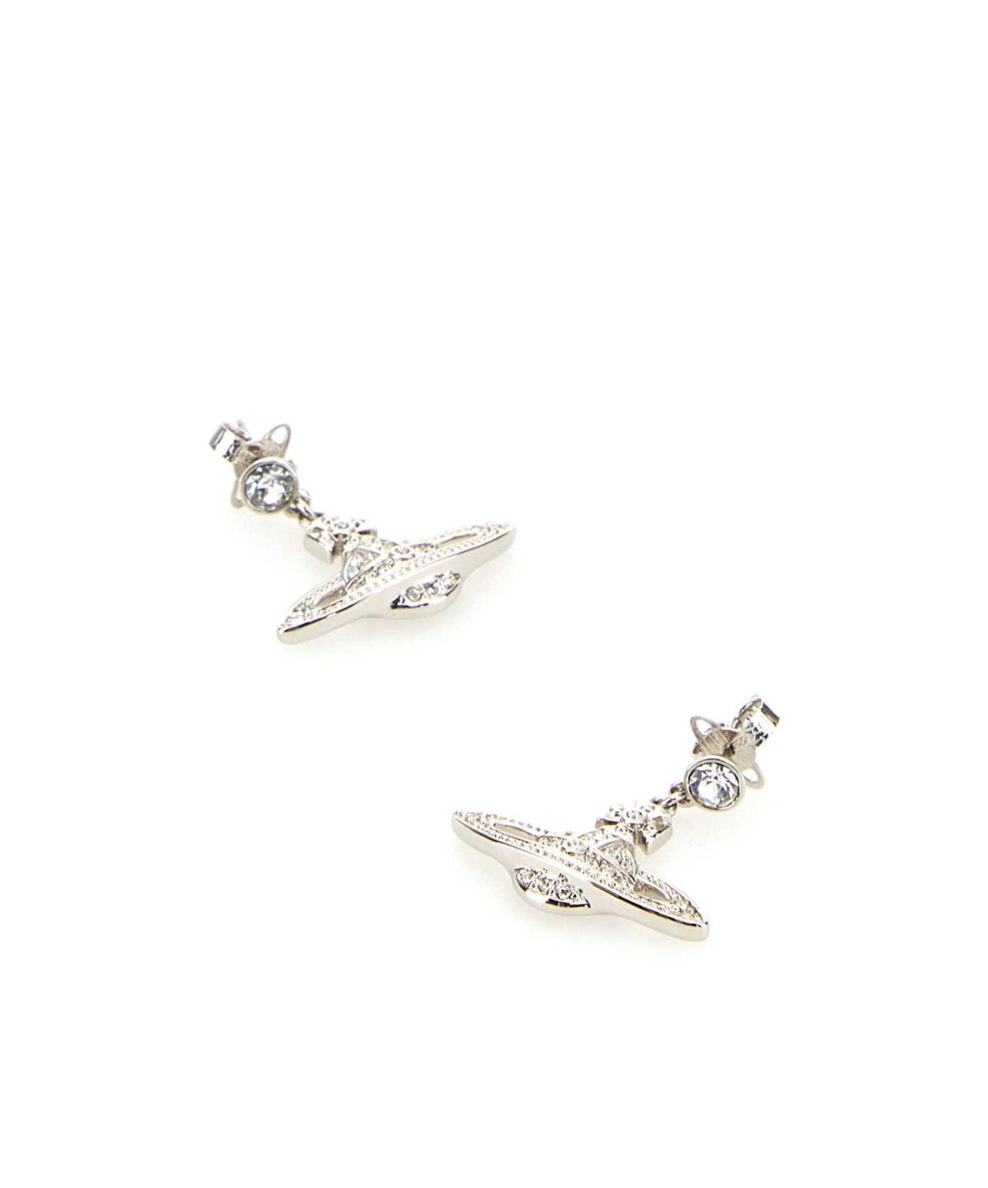 Vivienne Westwood Orb Crystal-embellished Earrings In Gray