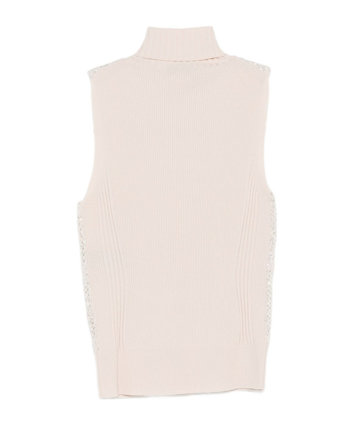 D Exterior Sequin Lattice Sweater In Neutral