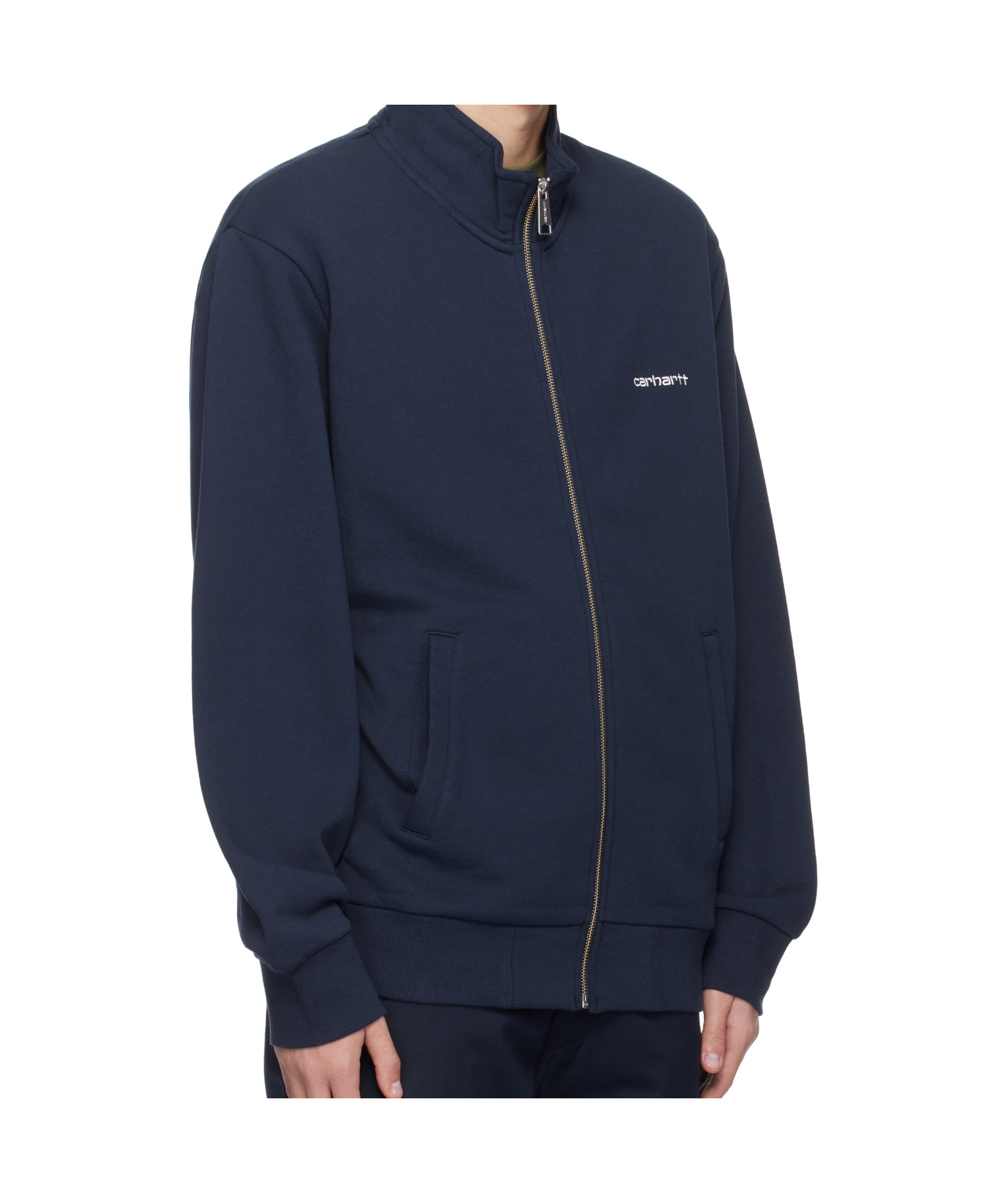 Carhartt Blue Script Embroidery Jacket In Black