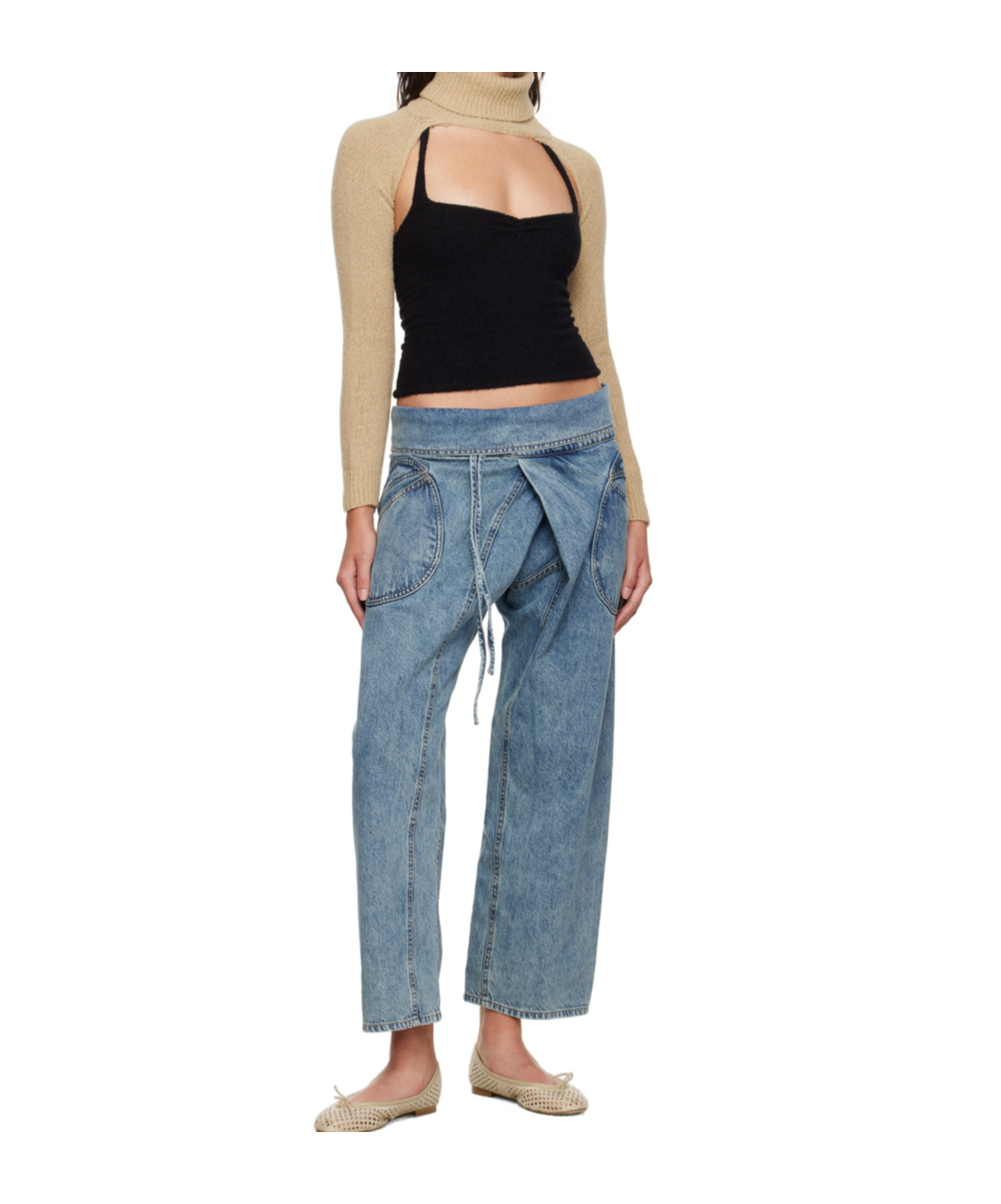Gimaguas Beige Pop Mangas Turtleneck In Nude