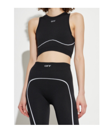Off-white Off White Women Black Seamless Activewear Top In Black