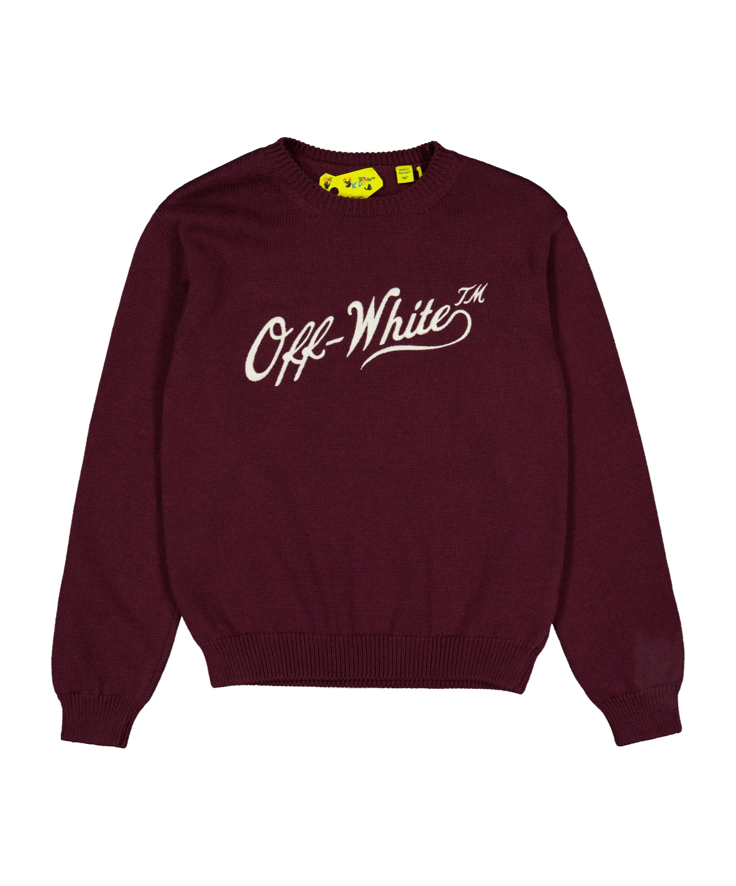 Off-white Retro Knitted Sweater In Burgundy