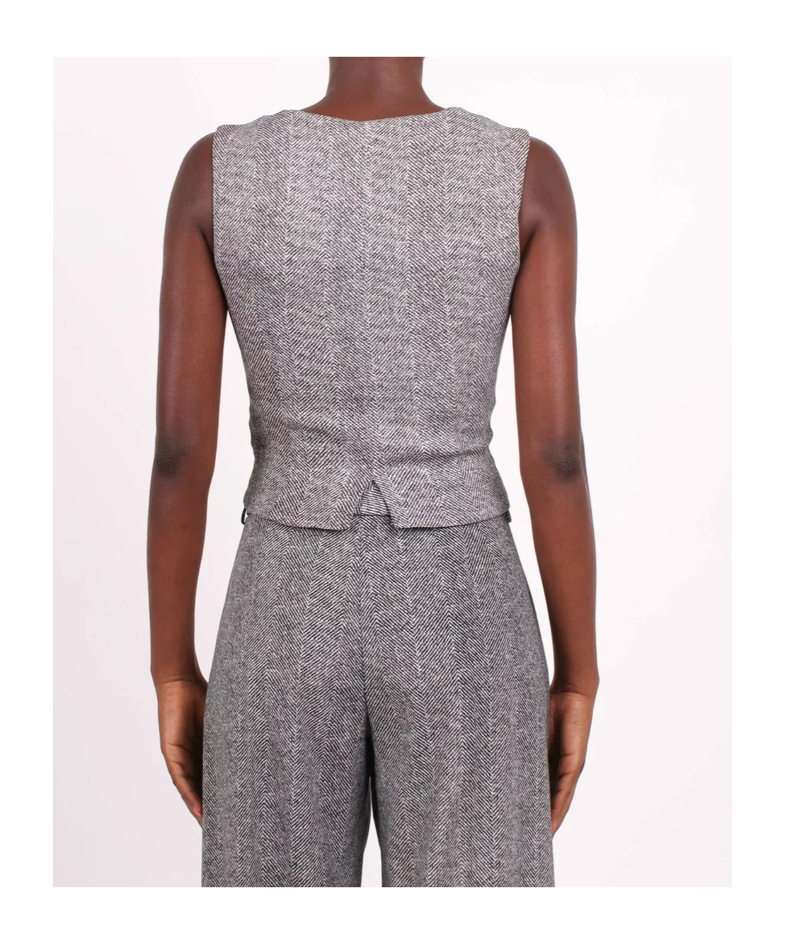 Ermanno Scervino Herringbone Button Waistcoat In Gray
