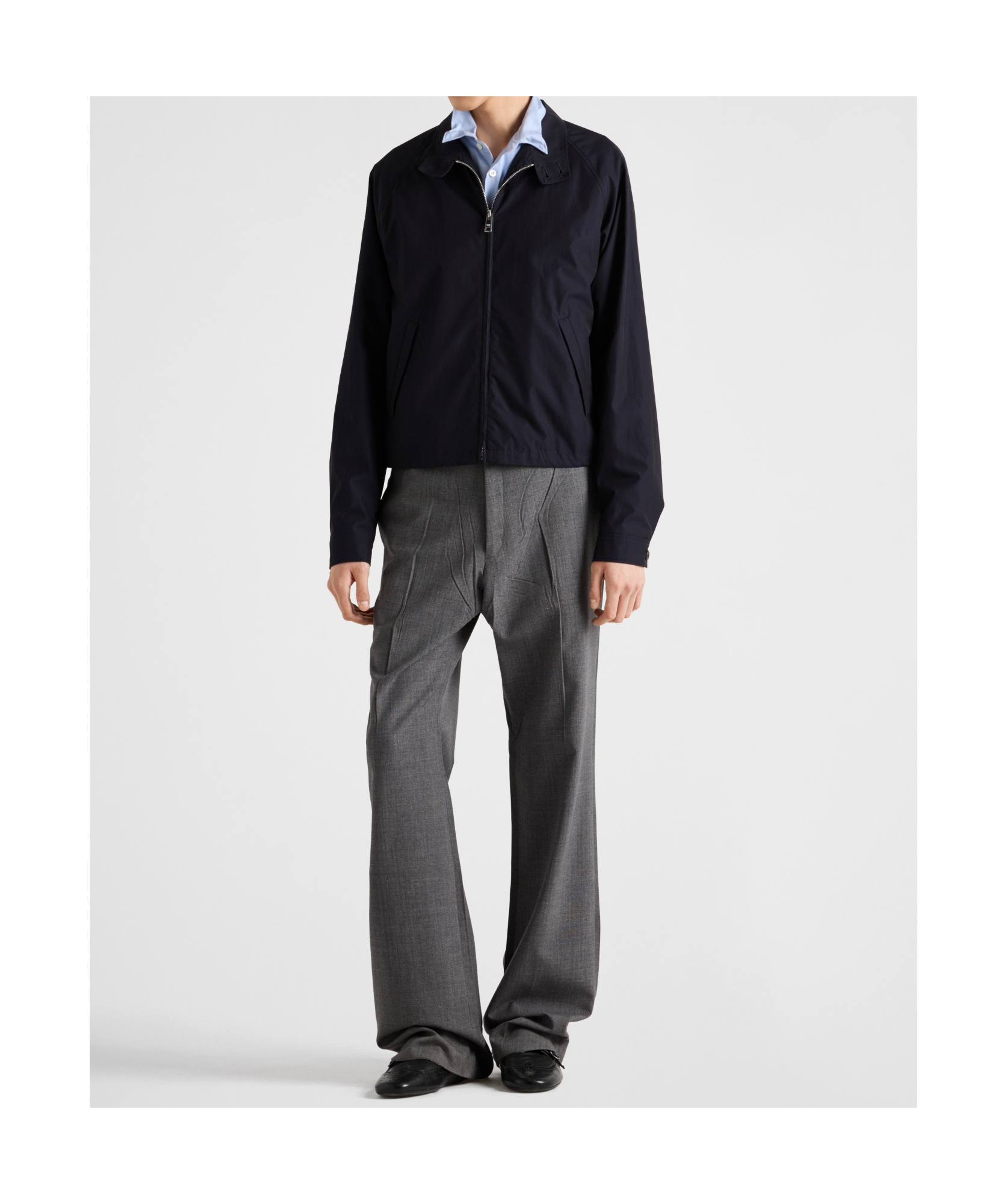 Prada Zip-up Jacket In Navy Blue