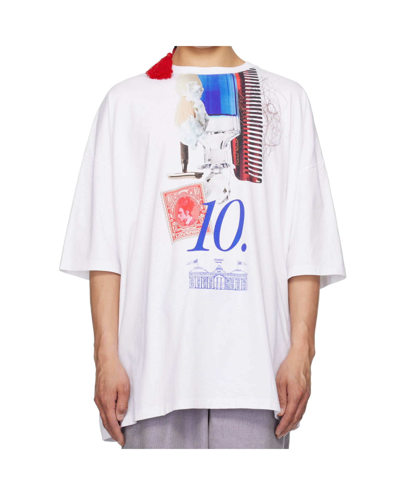 Charles Jeffrrey Loverboy Oversized '10' Year T-shirt In White