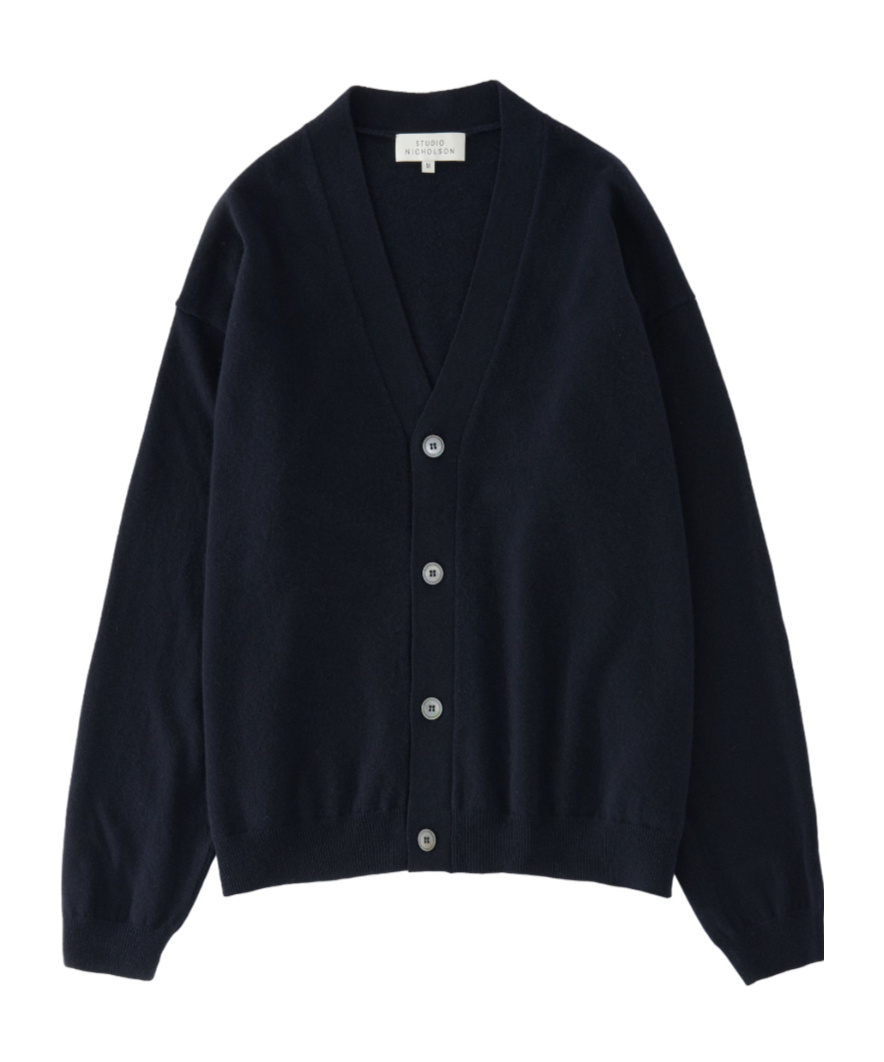 Studio Nicholson Long-sleeved Wool Cardigan In Black