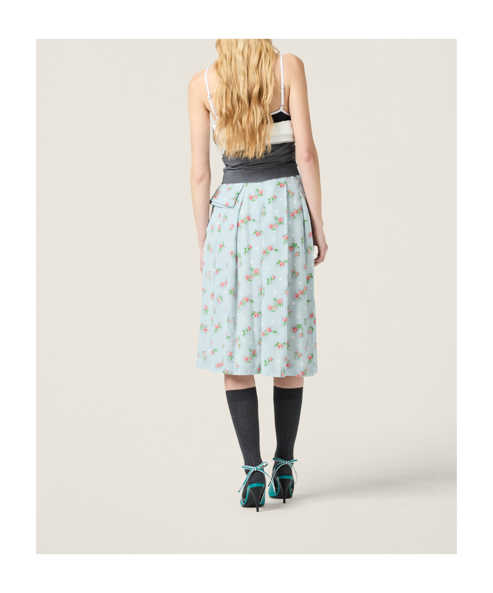 Miu Miu Print Dress In White