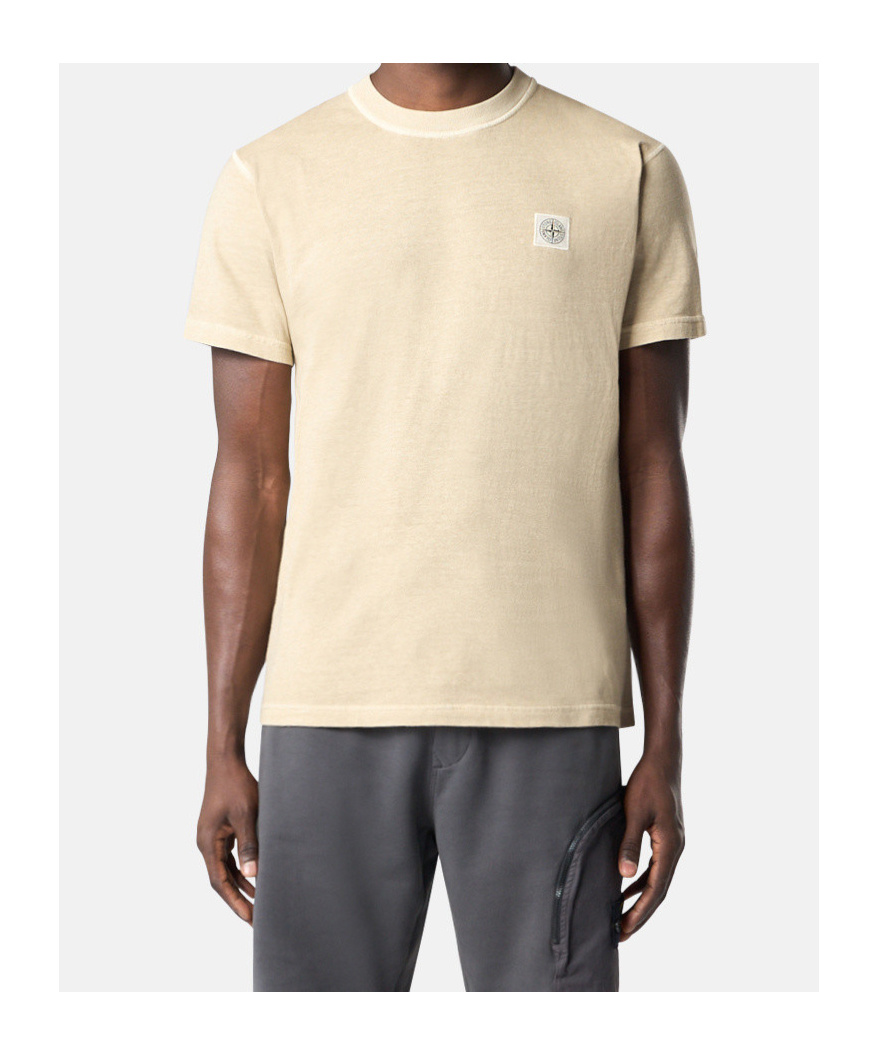 Stone Island 2100237 Organic Cotton Jersey 'fissato' Effect In Nude