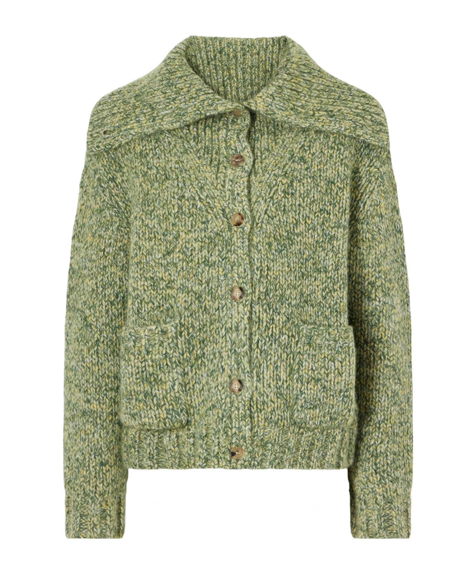 Arch4 Etta Tweed Cashmere Cardigan In Green
