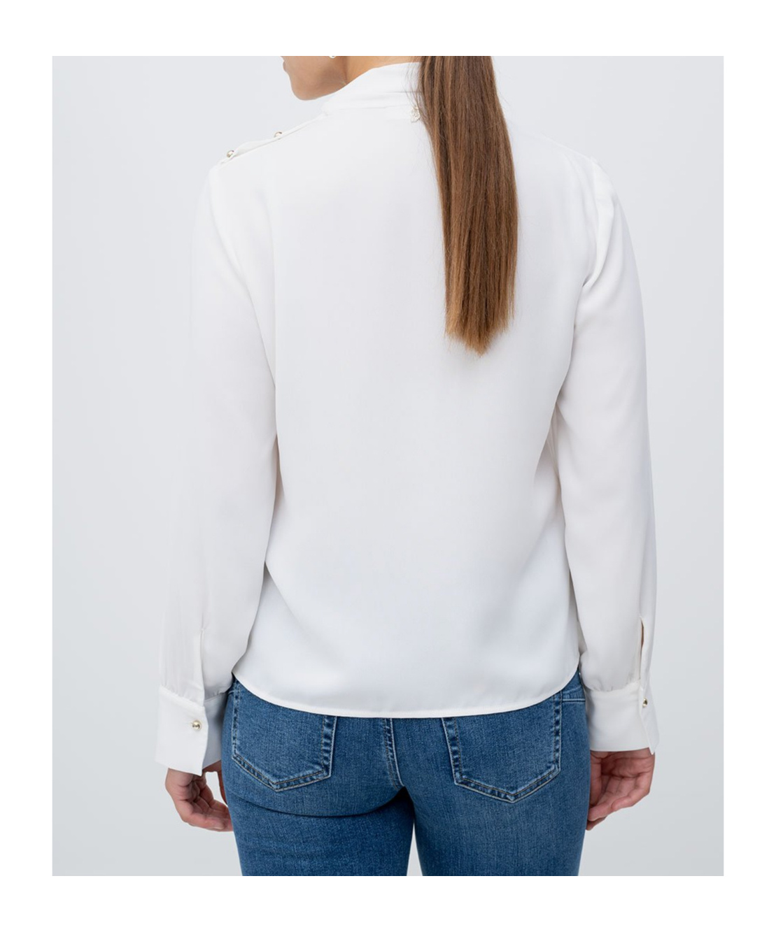 Liu •jo Bow-detail Button-fastening Top In White