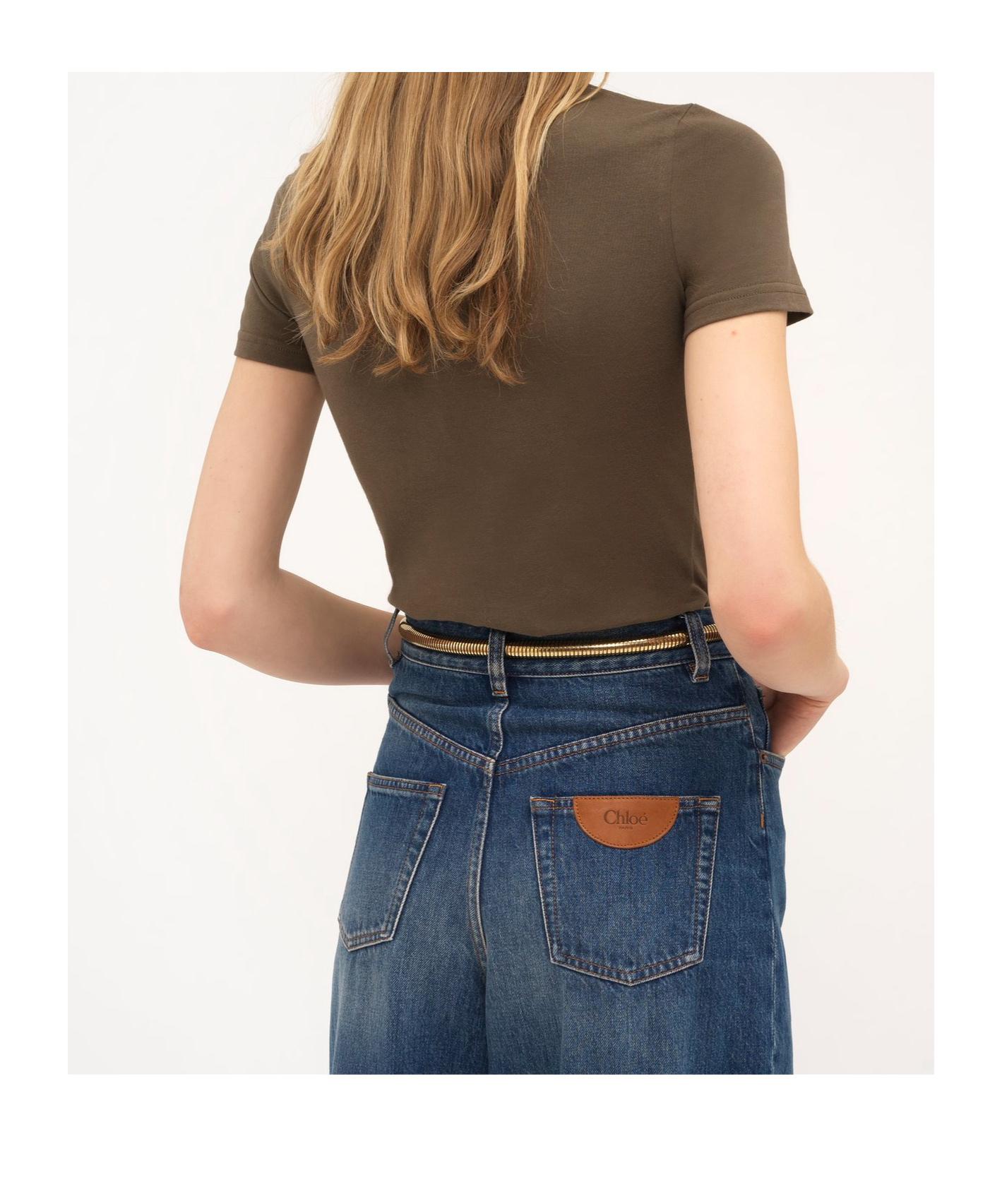 Chloé Logo Lettering T-shirt In Brown