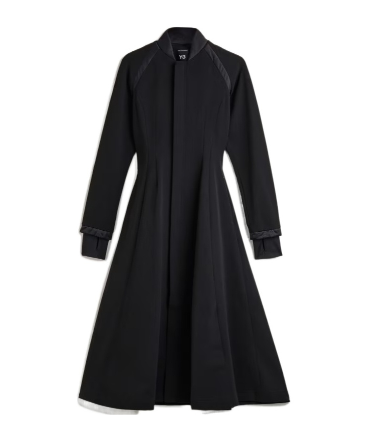 Y-3 Padded-details Pleated Midi Dress In Black
